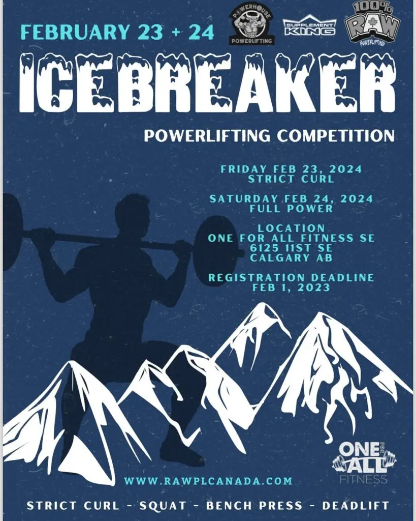 Icebreaker powerlifting competition poster